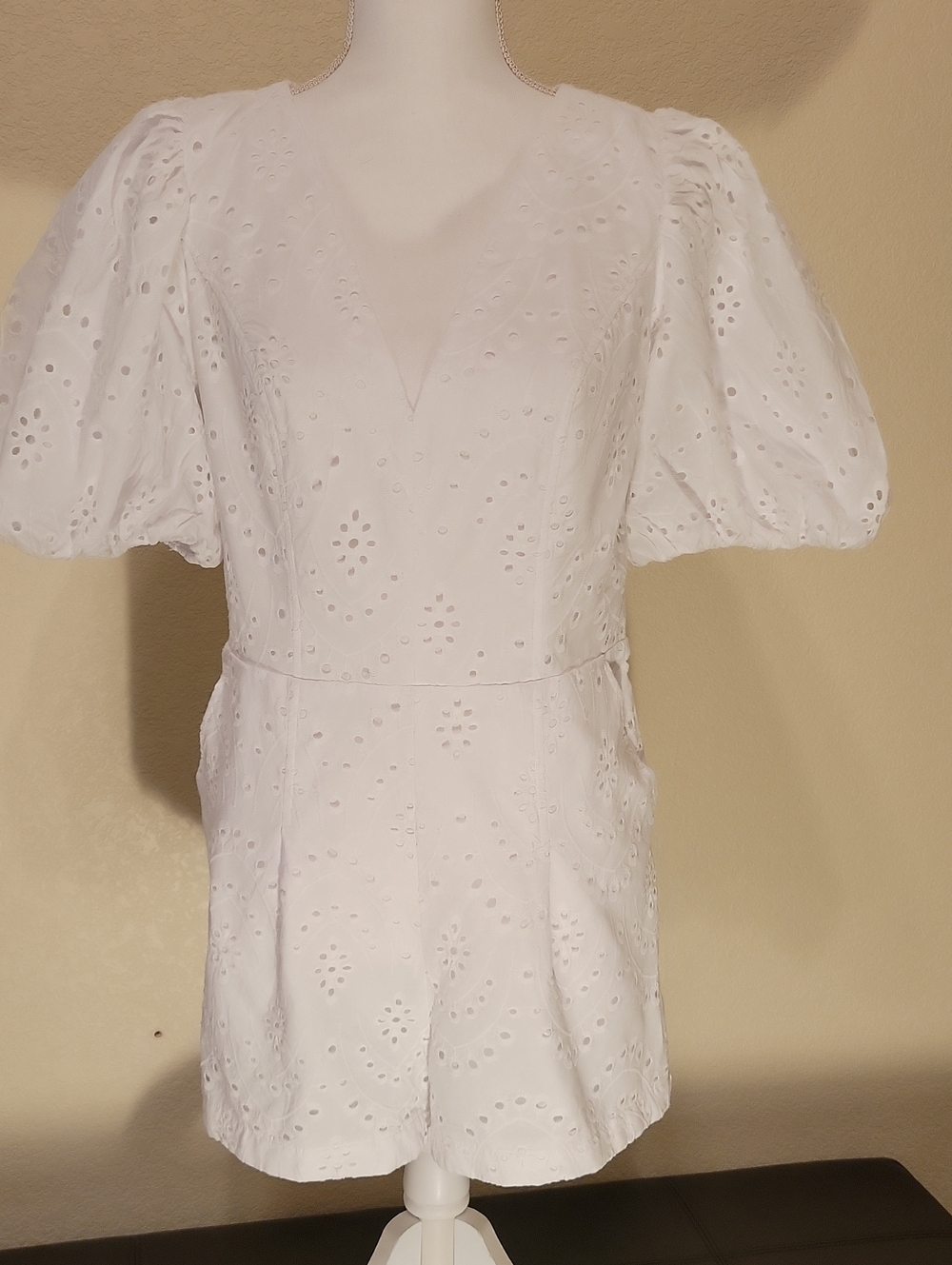 EXPRESS Romper white Eyelet Size M